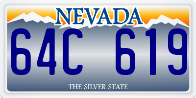 NV license plate 64C619