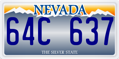 NV license plate 64C637