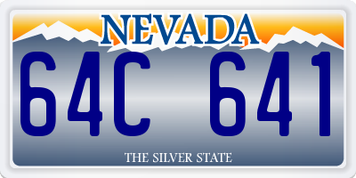 NV license plate 64C641