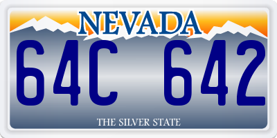 NV license plate 64C642