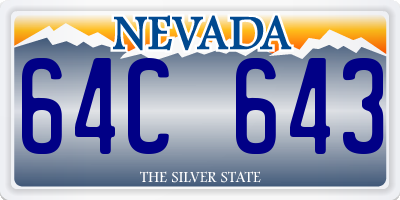 NV license plate 64C643