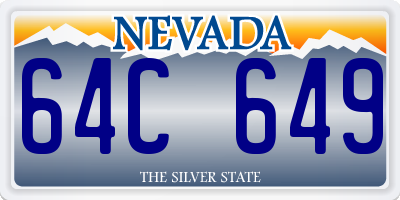 NV license plate 64C649
