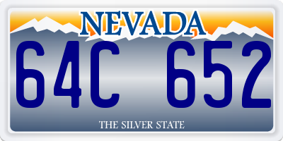 NV license plate 64C652