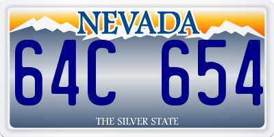 NV license plate 64C654