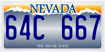 NV license plate 64C667