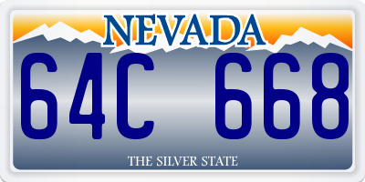 NV license plate 64C668