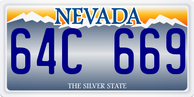 NV license plate 64C669