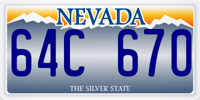 NV license plate 64C670