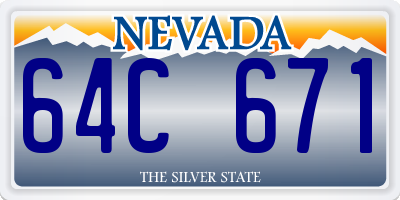 NV license plate 64C671