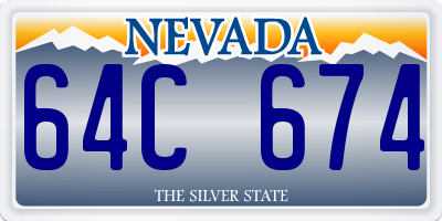 NV license plate 64C674