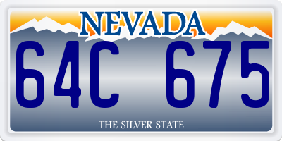 NV license plate 64C675