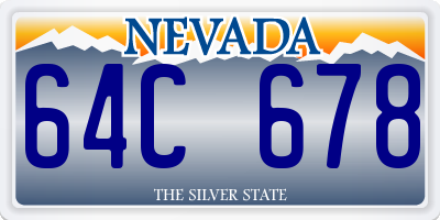 NV license plate 64C678