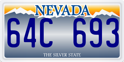 NV license plate 64C693