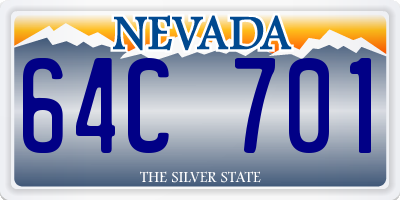 NV license plate 64C701
