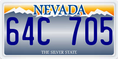 NV license plate 64C705