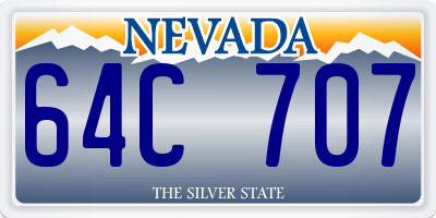 NV license plate 64C707
