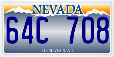 NV license plate 64C708