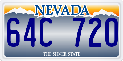 NV license plate 64C720