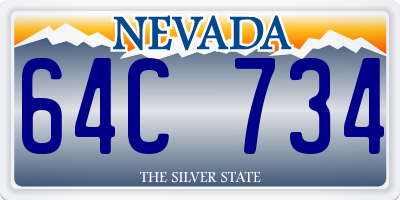 NV license plate 64C734