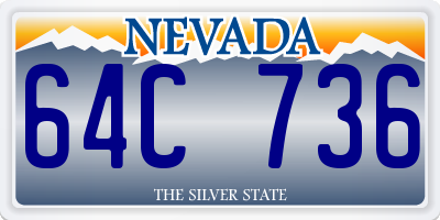 NV license plate 64C736