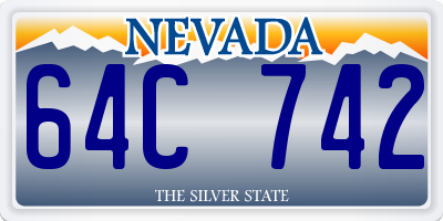 NV license plate 64C742