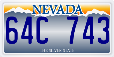 NV license plate 64C743