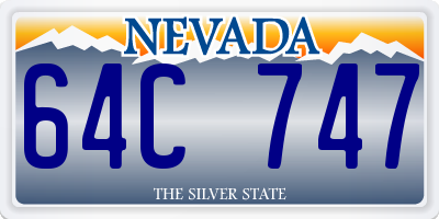 NV license plate 64C747