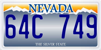 NV license plate 64C749