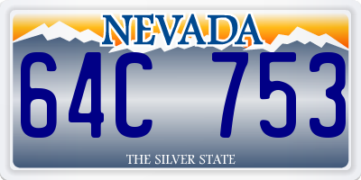 NV license plate 64C753