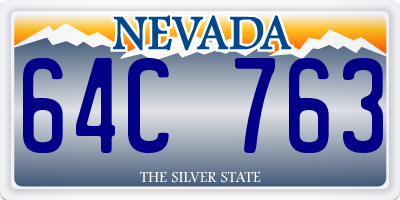 NV license plate 64C763