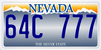NV license plate 64C777