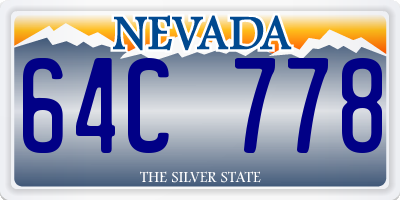 NV license plate 64C778