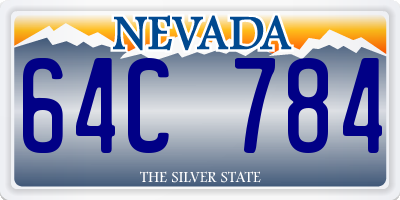 NV license plate 64C784