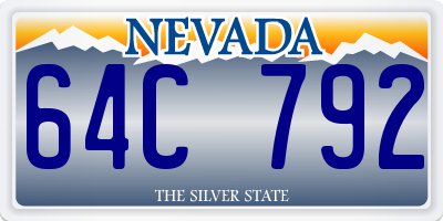 NV license plate 64C792