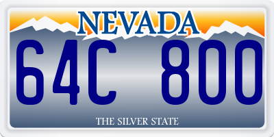 NV license plate 64C800