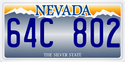 NV license plate 64C802
