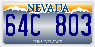 NV license plate 64C803