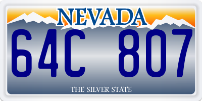NV license plate 64C807