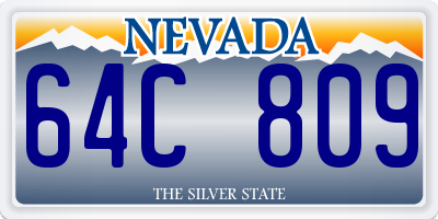 NV license plate 64C809
