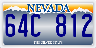 NV license plate 64C812
