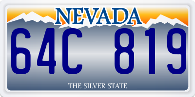 NV license plate 64C819