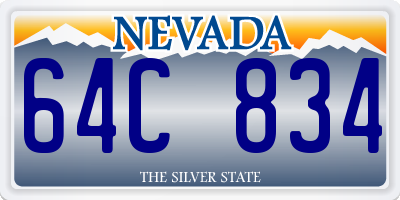 NV license plate 64C834