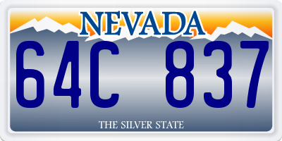 NV license plate 64C837