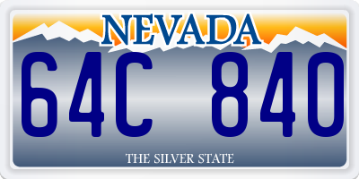 NV license plate 64C840