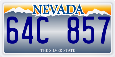 NV license plate 64C857