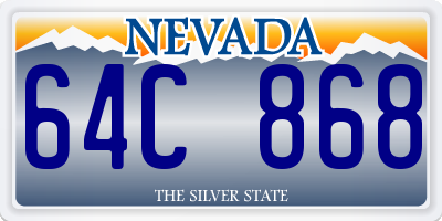 NV license plate 64C868