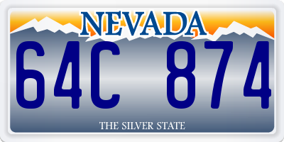 NV license plate 64C874