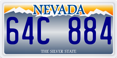 NV license plate 64C884