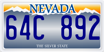 NV license plate 64C892
