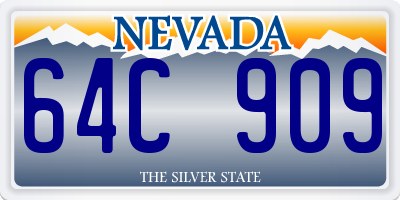 NV license plate 64C909
